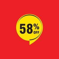 58 discount, Sales Vector badges for Labels, , Stickers, Banners, Tags, Web Stickers, New offer. Discount origami sign banner.