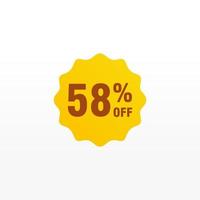 58 discount, Sales Vector badges for Labels, , Stickers, Banners, Tags, Web Stickers, New offer. Discount origami sign banner.