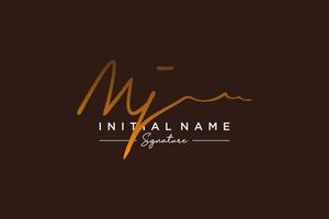 Initial MJ signature logo template vector. Hand drawn Calligraphy lettering Vector illustration.