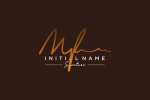 Initial MF signature logo template vector. Hand drawn Calligraphy lettering Vector illustration.