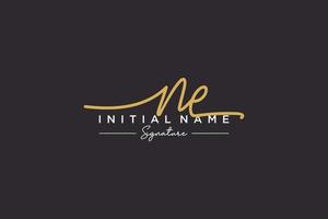 Initial NE signature logo template vector. Hand drawn Calligraphy lettering Vector illustration.