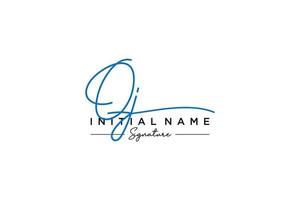 Initial QJ signature logo template vector. Hand drawn Calligraphy lettering Vector illustration.