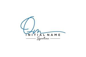 Initial QM signature logo template vector. Hand drawn Calligraphy lettering Vector illustration.