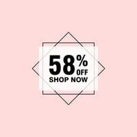 58 discount, Sales Vector badges for Labels, , Stickers, Banners, Tags, Web Stickers, New offer. Discount origami sign banner.