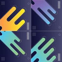 Vector Illustrations Pack of 4 of Modish Backgrounds with Designed Shapes