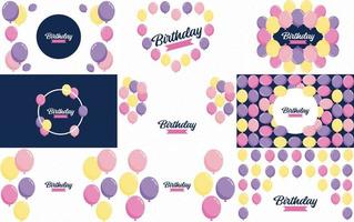 Happy Birthday text with a shiny. metallic finish and abstract background vector