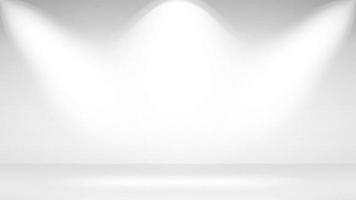 sala de estudio fotográfico. interior blanco vacío. lámparas de foco realistas. ilustración vectorial vector