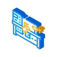 screw-cutting lathe isometric icon vector illustration color