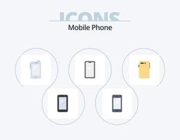 paquete de iconos planos de teléfono móvil 5 diseño de iconos. . espalda. vector