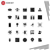 25 iconos creativos signos y símbolos modernos del proceso de barco indio reflejan elementos de diseño vectorial editables rotos vector