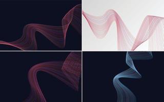 Set of 4 vector line backgrounds to add a stylish touch to your designs