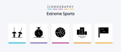 Sport Glyph 5 Icon Pack Including . podium. . Creative Icons Design vector