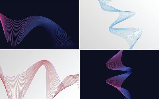 Set of 4 vector line backgrounds to add a professional edge to your designs
