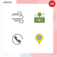 Pack of 4 creative Flat Icons of direction call asset return location Editable Vector Design Elements