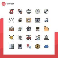 Modern Set of 25 Filled line Flat Colors and symbols such as building online user banking profile Editable Vector Design Elements