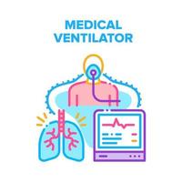 color de concepto de vector de equipo de ventilador médico