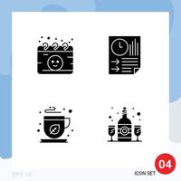 Modern Set of 4 Solid Glyphs and symbols such as calendar green pregnancy page mocha Editable Vector Design Elements