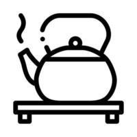 hot kettle on stand icon vector outline illustration