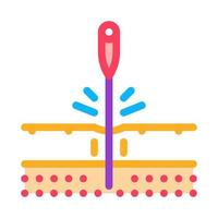 sticking needle into skin icon vector outline illustration