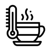 ilustración de contorno de vector de icono de temperatura de taza de té