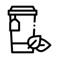 taza de papel de té icono vector contorno ilustración