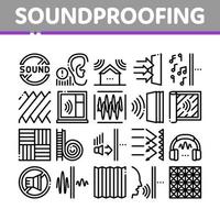 Soundproofing Building Material Icons Set Vector