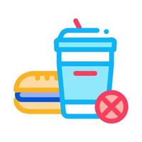 ban on junk food icon vector outline illustration