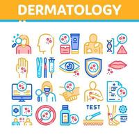 conjunto de iconos de colección de cuidado de la piel dermatología vector