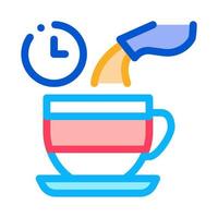 ilustración de contorno de vector de icono de tiempo de espera de té