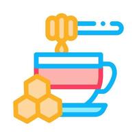 agregue miel a la taza de té icono vector ilustración de contorno