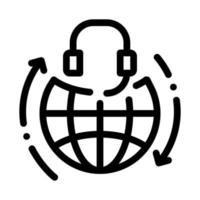 global help desk hotline icon vector outline illustration