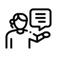 help desk representative icon vector outline illustration