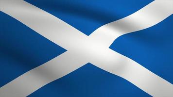 Scotland Waving Flag Background Animation. Looping seamless 3D animation. Motion Graphic video