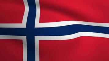 Norway Waving Flag Background Animation. Looping seamless 3D animation. Motion Graphic video