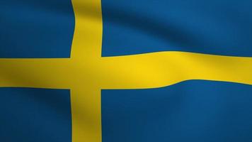 Sweden Waving Flag Background Animation. Looping seamless 3D animation. Motion Graphic video