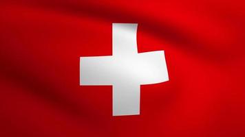 Switzerland Waving Flag Background Animation. Looping seamless 3D animation. Motion Graphic video