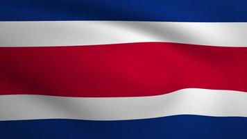 Costa Rica Waving Flag Background Animation. Looping seamless 3D animation. Motion Graphic video