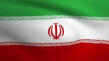 animação de fundo de bandeira de ondulação do Irã. looping de animação 3d sem costura. gráfico em movimento video
