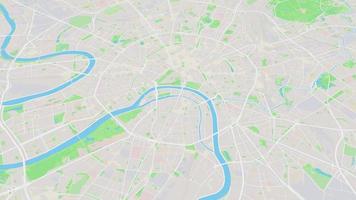 Simple common Moscow map background loop. Spinning around city air footage. Seamless panorama rotating over downtown backdrop. video