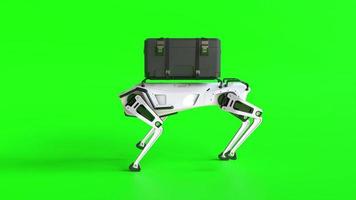 Delivery robot dog on green screen video