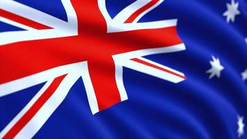 4k video Australien flagga är vinka