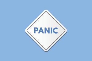 panic text Button. Panic Sign Icon Label Sticker Web Buttons vector