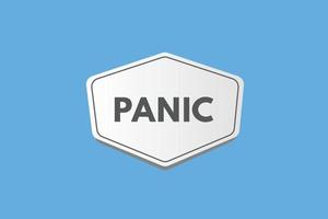 panic text Button. Panic Sign Icon Label Sticker Web Buttons vector