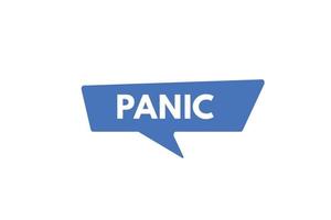 panic text Button. Panic Sign Icon Label Sticker Web Buttons vector