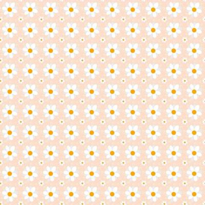 Flower doodle pattern seamless vector set on spring color tone