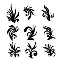 Decorative swirl corner set. Elegant border design elements. Linear icons for wedding or greeting banner. vector