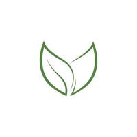 logotipos de la ecología de la hoja del árbol verde vector