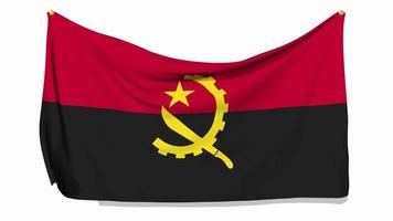 drapeau angola agitant et épinglé sur le mur, rendu 3d, clé chroma, sélection luma matte video