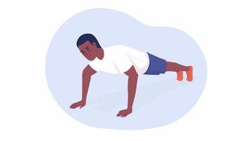 Animated pilates exercise. Gym routine. Looped flat 2D character 4K video footage. Colorful isolated animation on white background with alpha channel transparency for website, social media