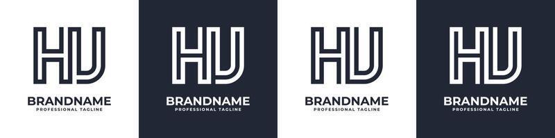 Simple HU Monogram Logo, suitable for any business with HU or UH initial. vector